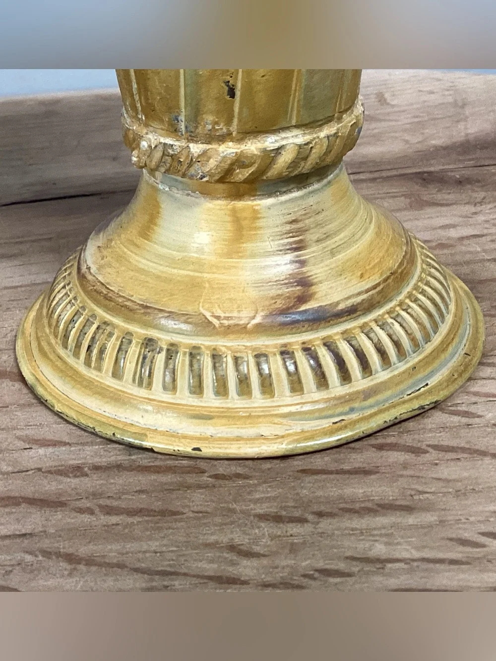 🟡 Vintage - Solid Brass Painted Vase - Candle Holder - Decor Piece - Unique